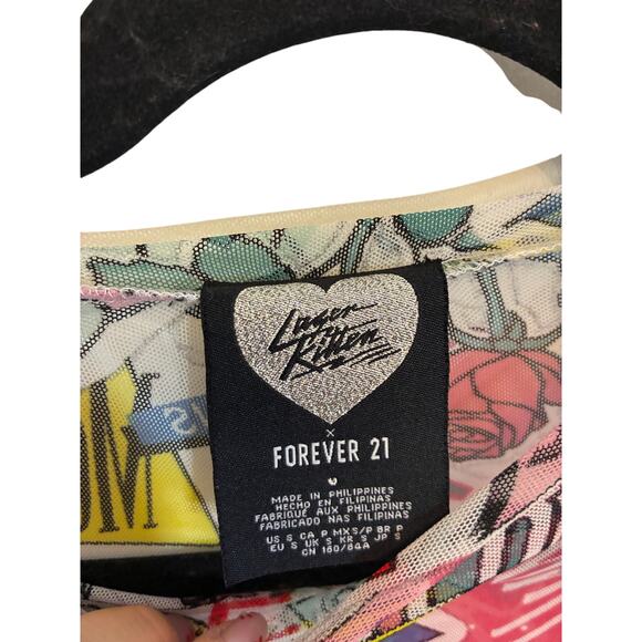 Love Kitten Forever 21 Collab Graphic Streetwear NYC Bodysuit Y2K Fashion Week S - Picture 3 of 5